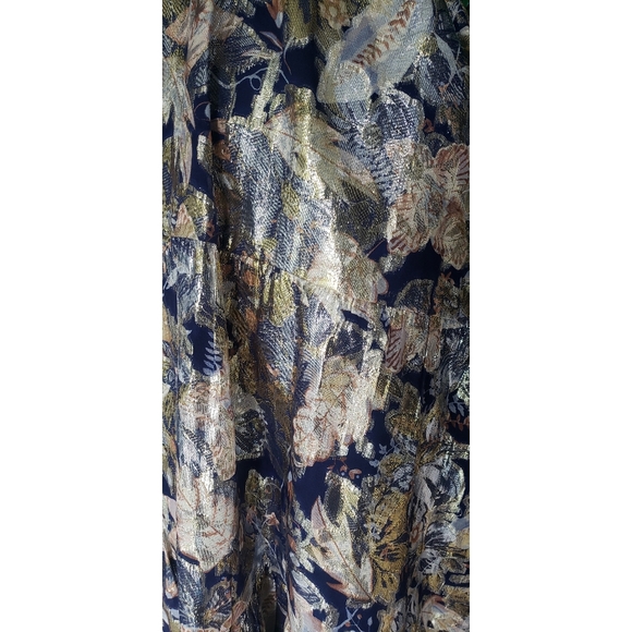 45. J.Crew Collection one-shoulder silk-Lurex® dress in lily swirl - Picture 7 of 13